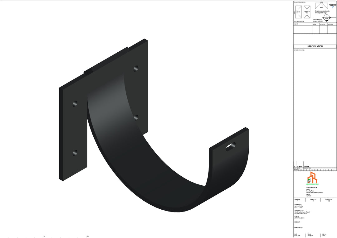 Aluminium Radius Fascia Bracket - Type 2