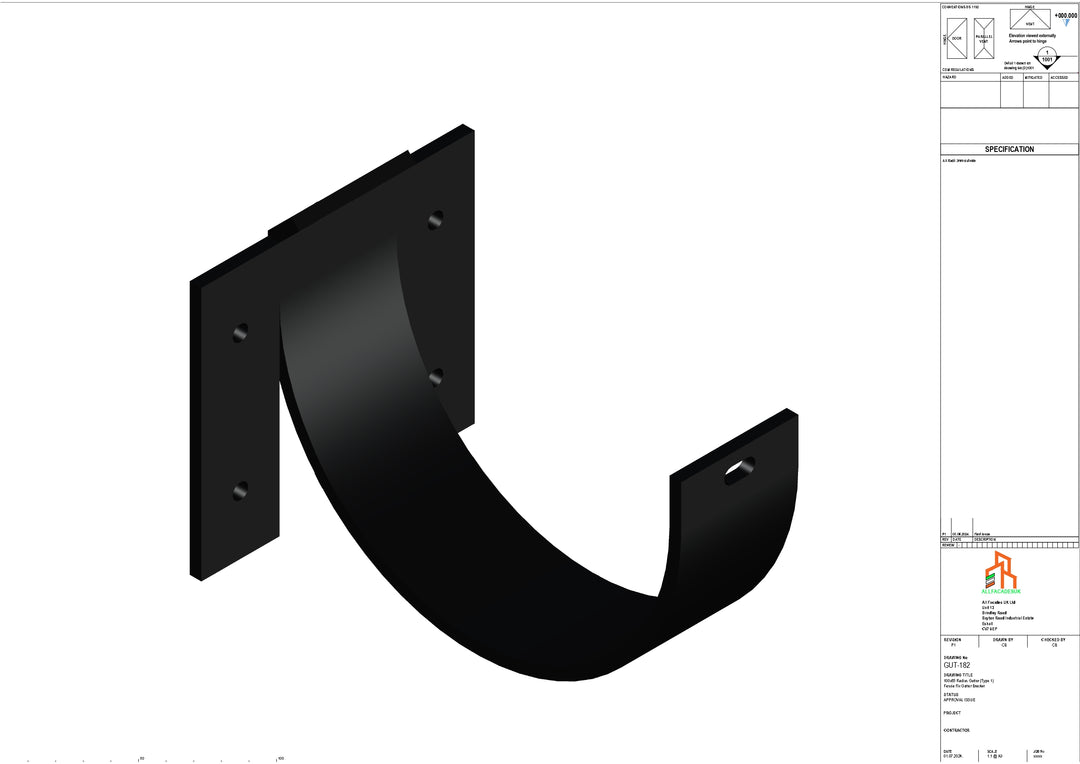 Aluminium Radius Fascia Bracket - Type 2