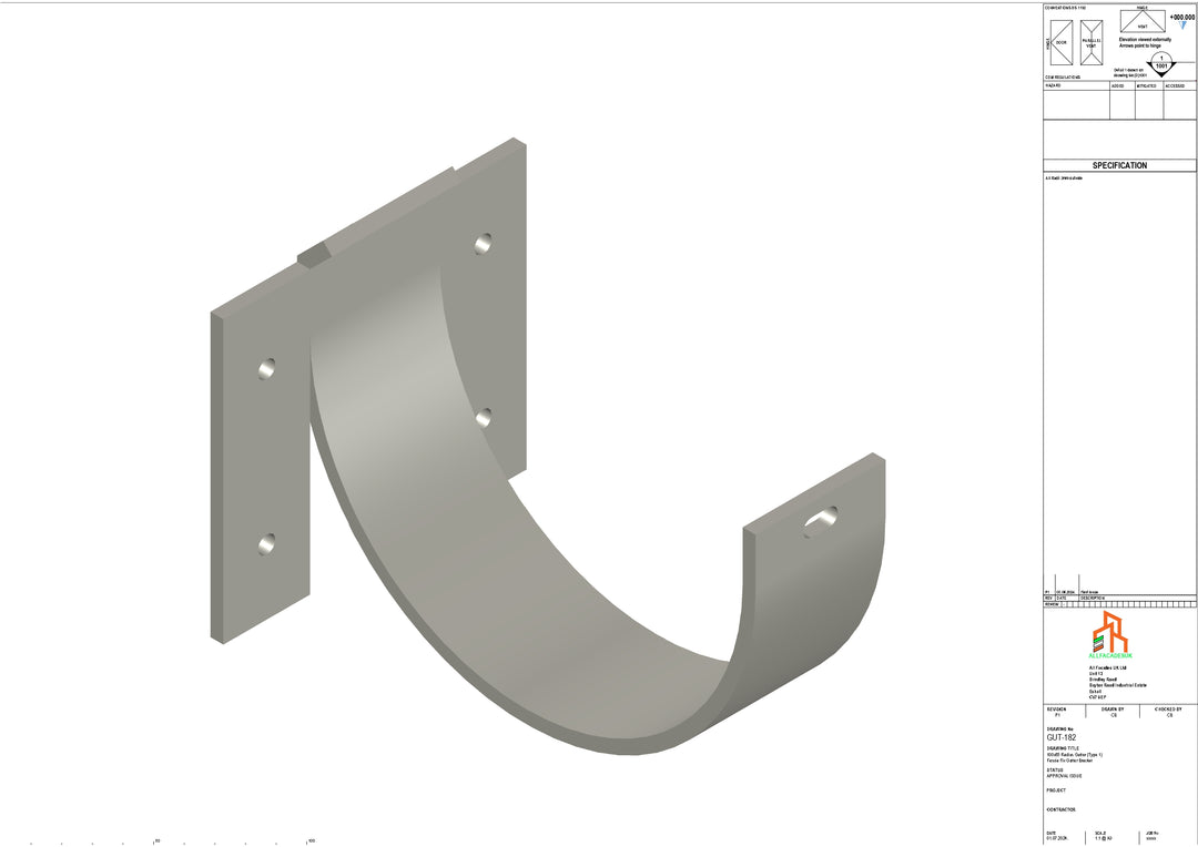 Aluminium Radius Fascia Bracket - Type 2
