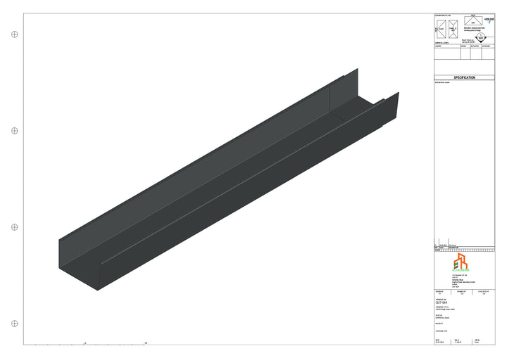 Aluminium Single Slope Gutter - Type 6 - 3M Length