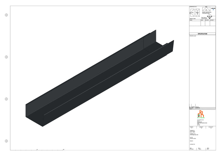 Aluminium Single Slope Gutter - Type 6 - 3M Length