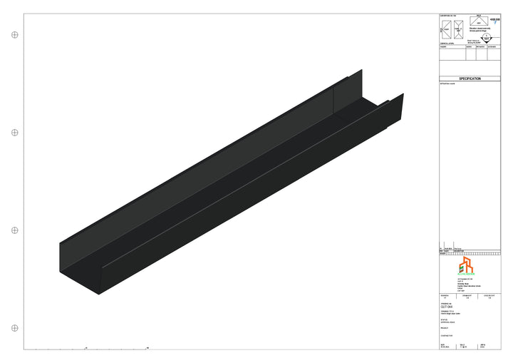 Aluminium Single Slope Gutter - Type 6 - 3M Length