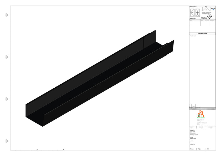 Aluminium Single Slope Gutter - Type 6 - 3M Length