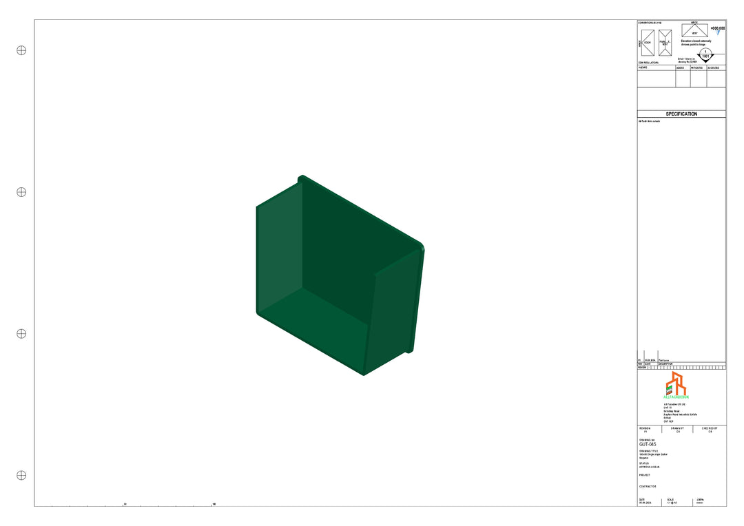 Aluminium Single Slope Gutter - Type 4 - Stopends