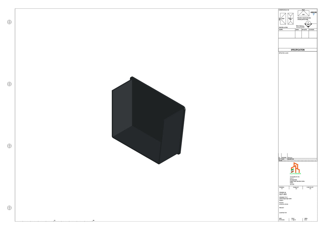Aluminium Single Slope Gutter - Type 4 - Stopends
