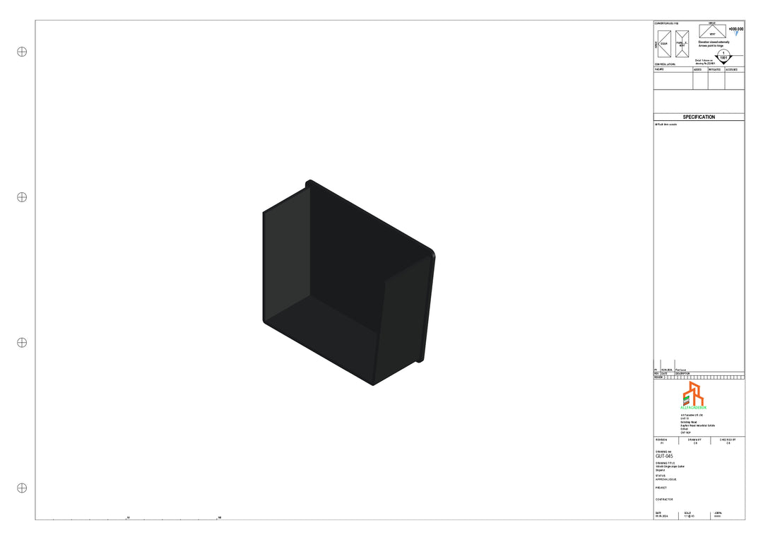 Aluminium Single Slope Gutter - Type 4 - Stopends