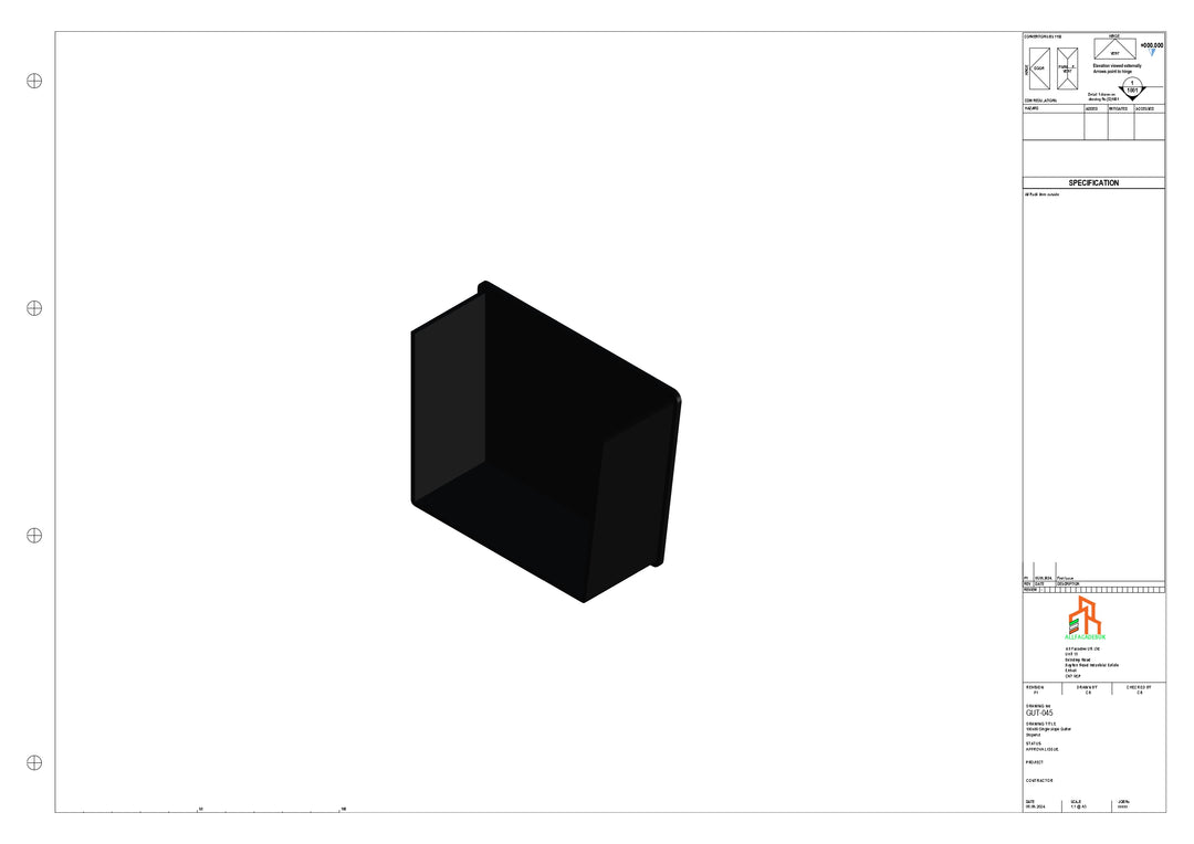 Aluminium Single Slope Gutter - Type 4 - Stopends