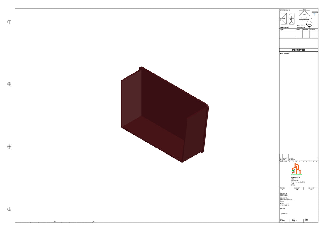 Aluminium Single Slope Gutter - Type 5 - Stopends
