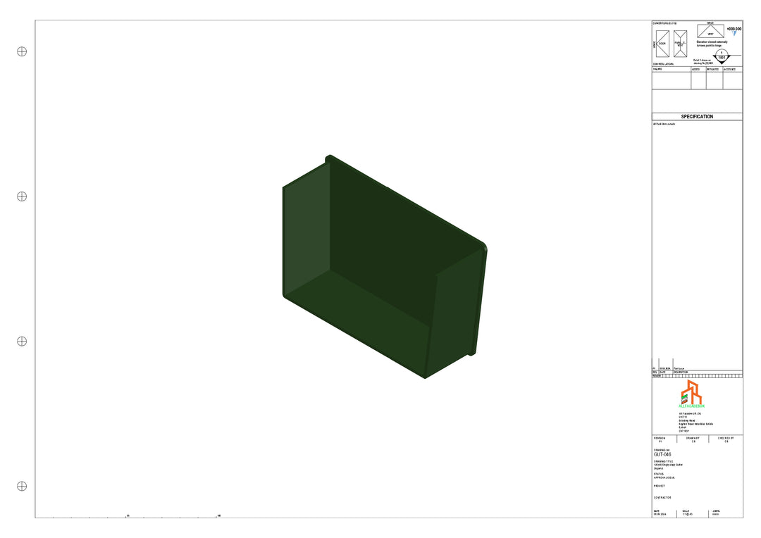 Aluminium Single Slope Gutter - Type 5 - Stopends
