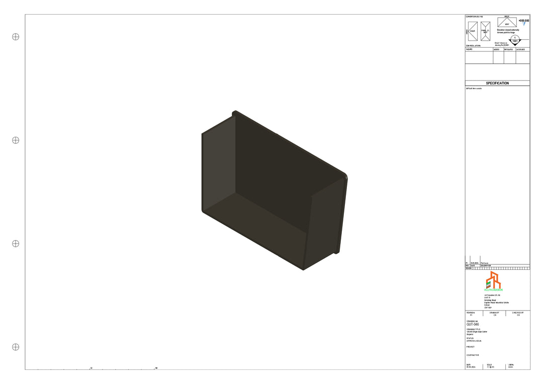 Aluminium Single Slope Gutter - Type 5 - Stopends