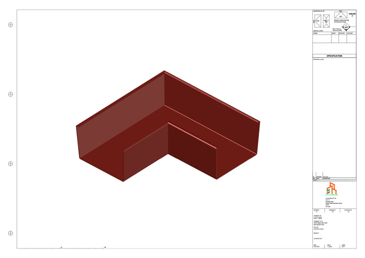 Aluminium Single Slope Gutter - Type 6 - 90 Degree Int Corner