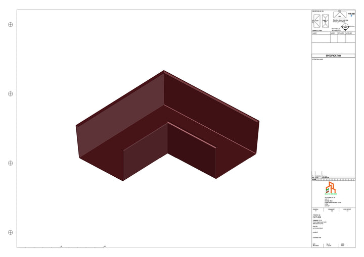 Aluminium Single Slope Gutter - Type 6 - 90 Degree Int Corner