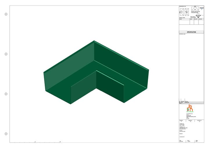 Aluminium Single Slope Gutter - Type 6 - 90 Degree Int Corner