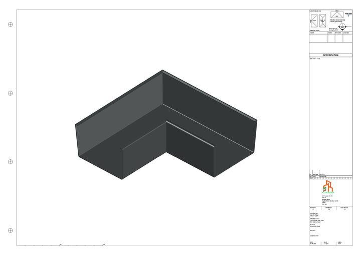 Aluminium Single Slope Gutter - Type 6 - 90 Degree Int Corner