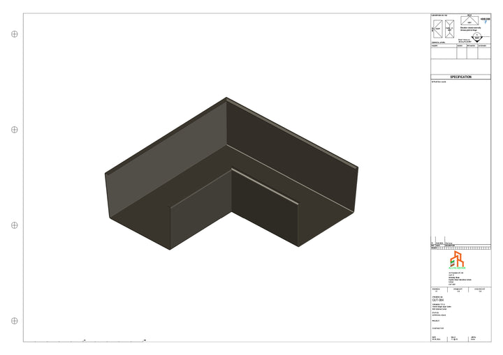 Aluminium Single Slope Gutter - Type 6 - 90 Degree Int Corner