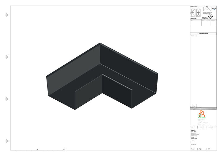 Aluminium Single Slope Gutter - Type 6 - 90 Degree Int Corner
