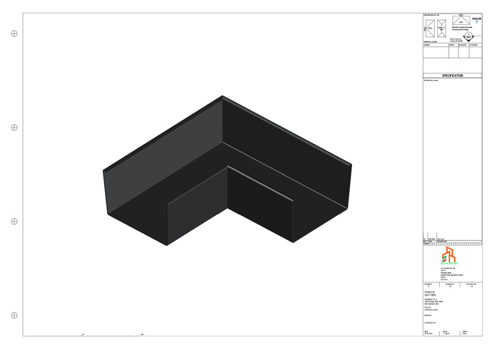 Aluminium Single Slope Gutter - Type 6 - 90 Degree Int Corner