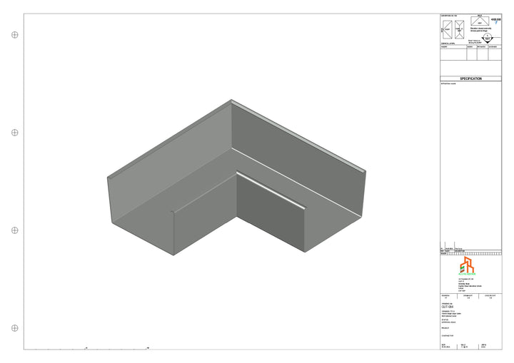 Aluminium Single Slope Gutter - Type 6 - 90 Degree Int Corner