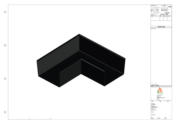 Aluminium Single Slope Gutter - Type 6 - 90 Degree Int Corner