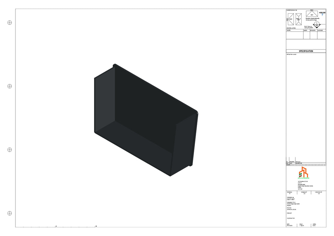 Aluminium Single Slope Gutter - Type 6 - Stopends