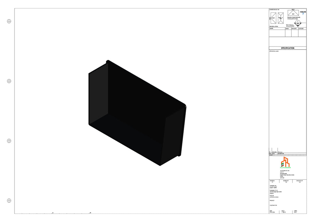 Aluminium Single Slope Gutter - Type 6 - Stopends