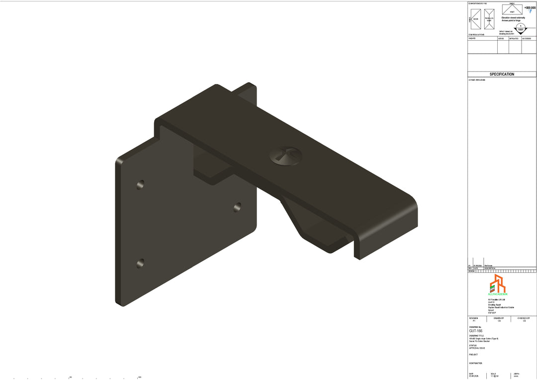 Aluminium Single slope Secret Fix Bracket - Type 6