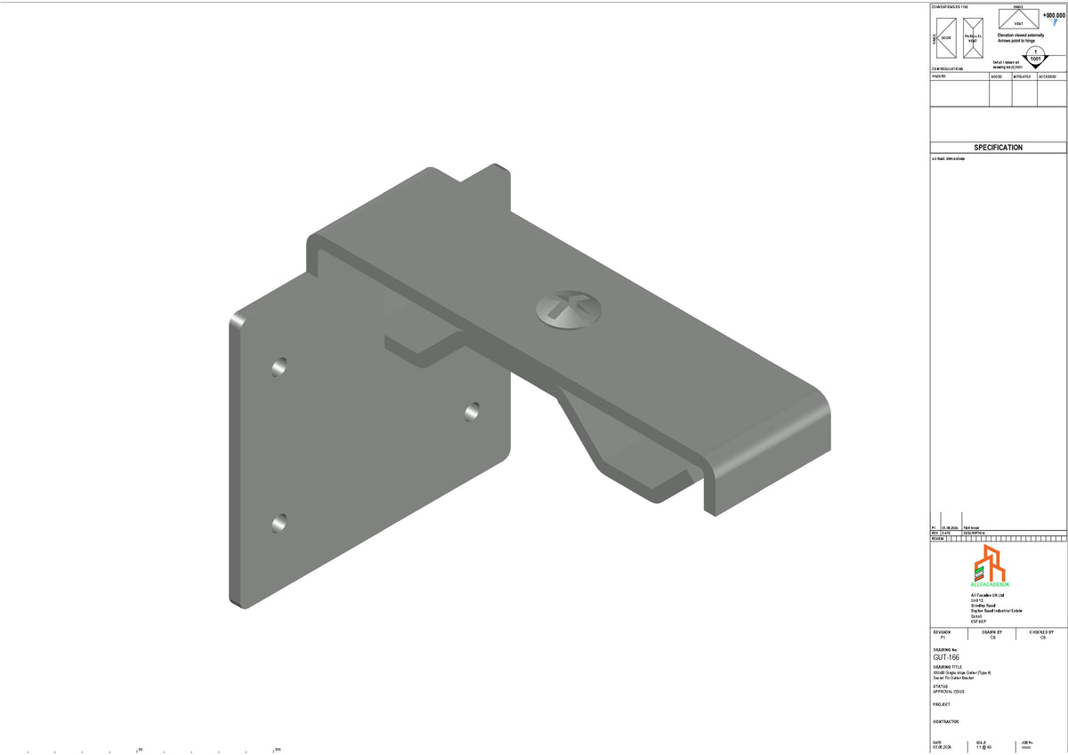Aluminium Single slope Secret Fix Bracket - Type 4 – Aluminium Cladding Ltd