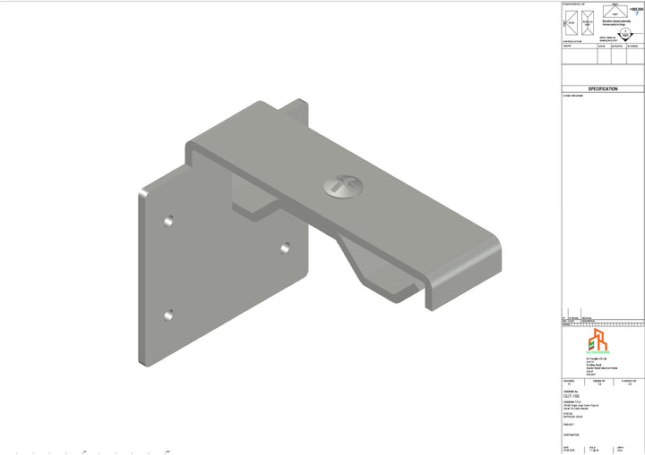 Aluminium Single slope Secret Fix Bracket - Type 6