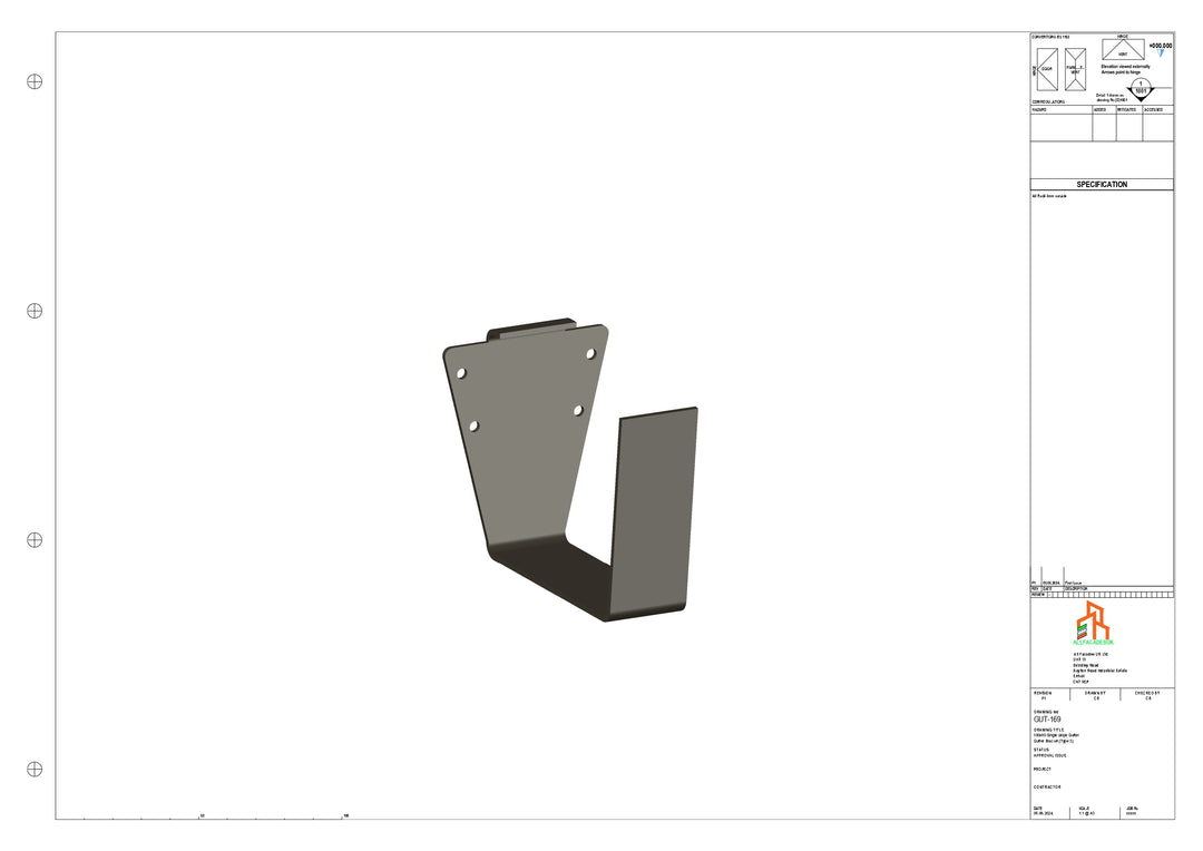 Aluminium Single slope Fascia Bracket - Type 5 – Aluminium Cladding Ltd