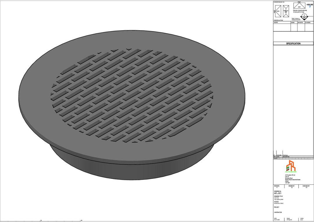 Aluminium Vent Cap - 10x2 Square Patten